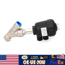 DN15 1/2" Air Actuated Pneumatic Angle Seat Valve Stainless Steel N/C Part