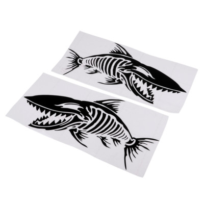 Set 2 Skelett Fisch Knochen Aufkleber Aufkleber für Boot Jetski Surfbrett