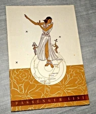 SS MONTEREY LIST MAP OCEANIC STEAMSHIP CO LOS ANGELES HAWAII PAGO PAGO 1938