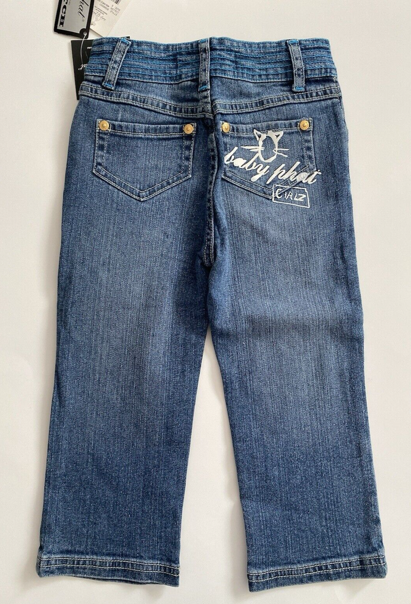 Baby Phat Y2K Girls Jeans Denim Cropped Pants Medium Wash Size 5