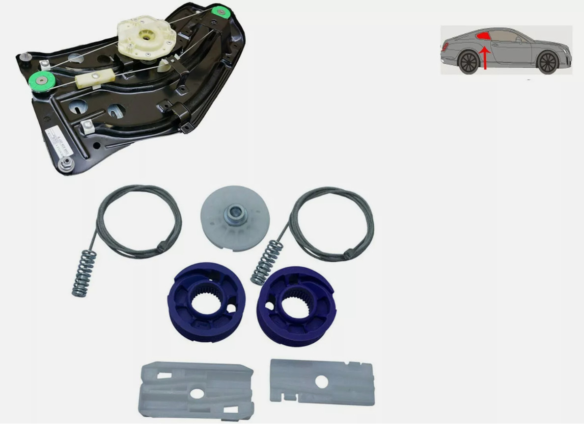 Bentley Continental GT 2003-2010 REAR+RIGHT Window regulator