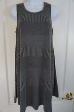 Umgee Sweater Tank Dress A-Line Sleeveless Knit Gray Size S