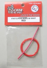 RED PLUG WIRE w BOOT 1:24 1:25 GOFER RACING CAR MODEL ACCESSORY 16112