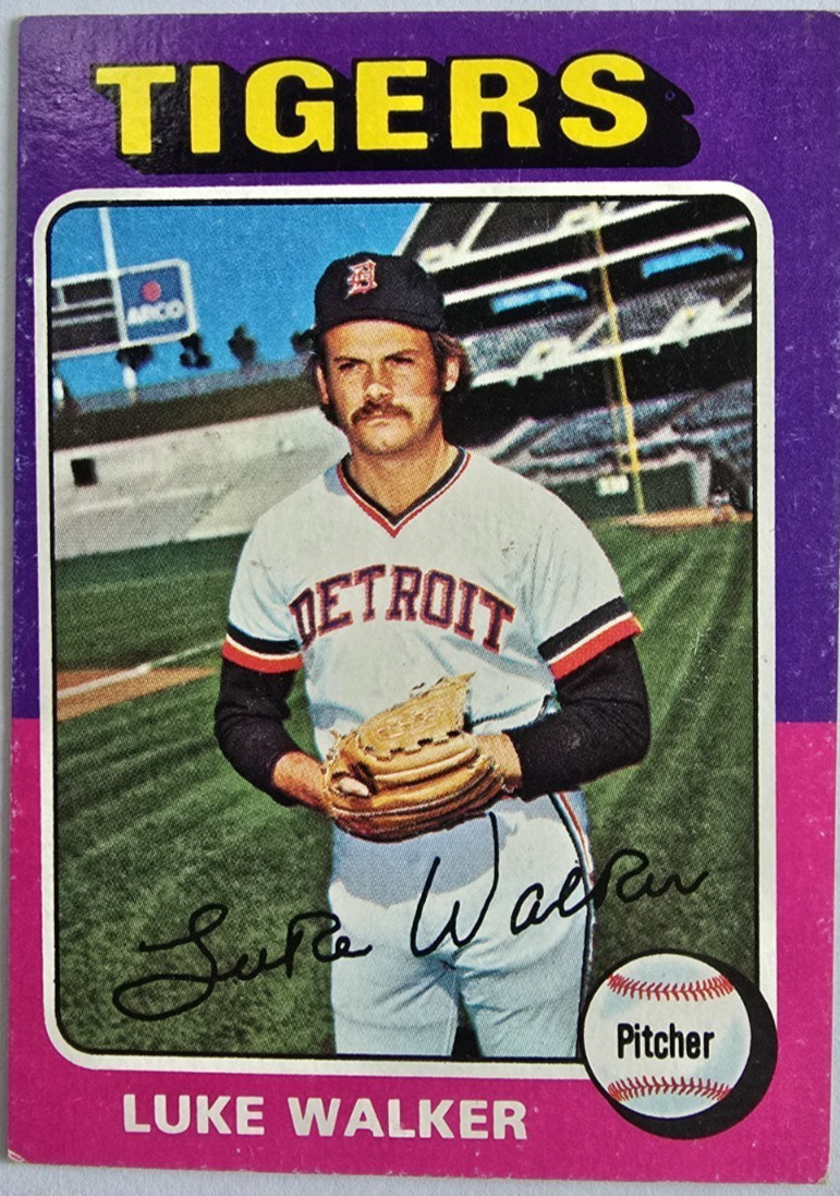 Luke Walker, 1975 Topps Mini, Detroit Tigers, Pitcher, Card # 474