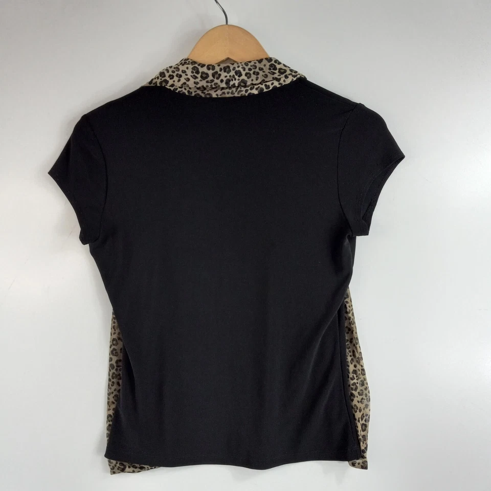 Camisa Top Vintage Suzie in the City Para Mujer Talla PS Negra Bufanda Adjunta Cuello en V Foto 2 de 4