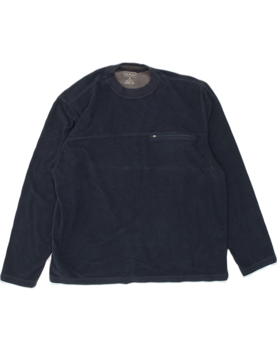 L.L.BEAN Mens Fleece Sweatshirt Jumper XL Navy Blue Polyester ES10 | eBay