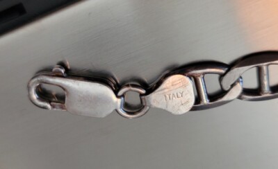 Vintage Italian Silver 925 Italy Chain Unisex Bracelet 8