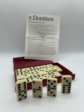 Dominos By Cardinal 28 VTG Dominoes Set Double Six In Vinyl Case w/ instructions