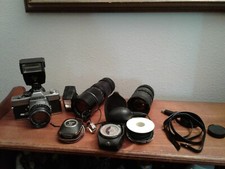Minolta SRT 101 Camera  3 lenses and other extras