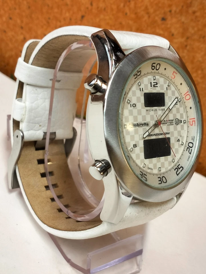 RELOJ LAMBRETTA ANA-DIGI CUARZO ESFERA BLANCA HOMBRE FUNCIONANDO VINTAGE Foto 3 de 4