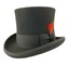 Black Wool Felt Top Hat - Victorian, Steampunk, Mad Hatter Costume Hat | Unisex Sizes 6 thumbnail image
