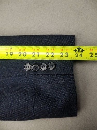 Haggar Blazer Mens 46R Blue Sportscoat Jacket Wool Blend Windowpane Classic - Picture 18 of 20