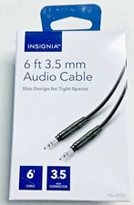 NEW Insignia 6'ft Male 3.5mm TRS Jack Audio Extension Cable headset headphones