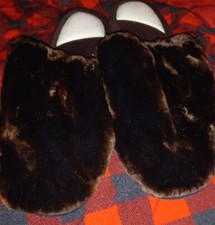 Fake Fur Men Brown Slippers Size 11 To 12