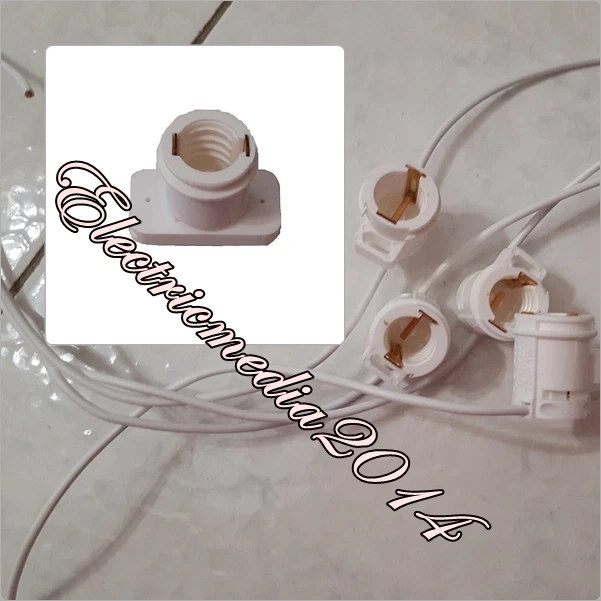 PORTALAMPADE E14 PER LUMINARIE CON BASE E CON FILO 20 CM PZ.10