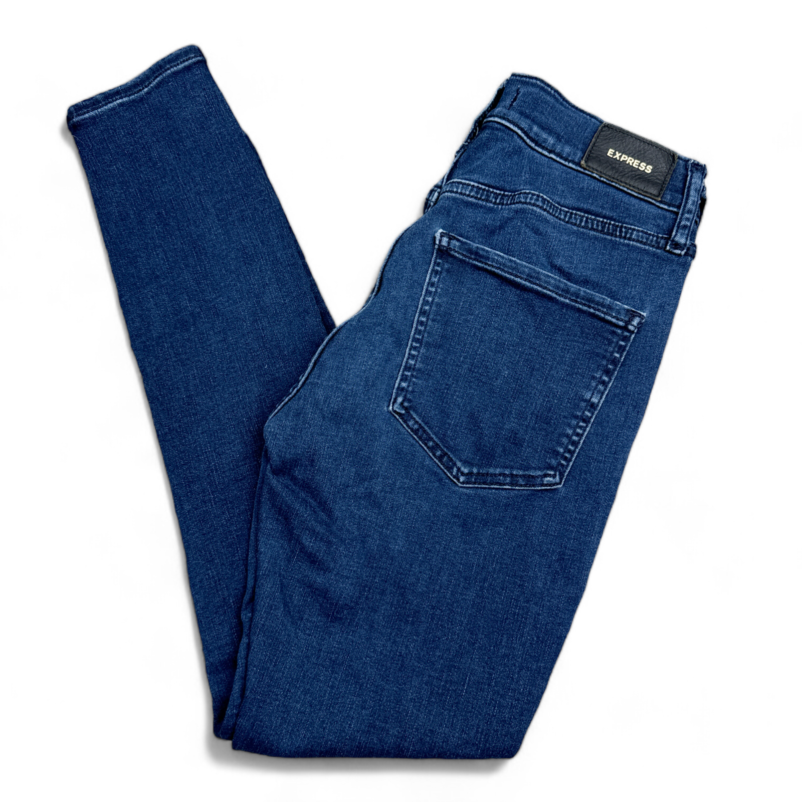Express Skinny Jeans Womens Size 4 Reg Blue Mid Rise Stretch Denim-image