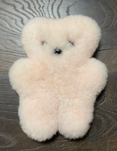 Flatout 100% Australian Sheepskin Flat Out PINK Bear Soft Plush Lovey Toy