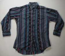 VTG Wrangler Cowboy Cut Regular Fit X-Long Tails Shirt Southwestern Native Rodeo