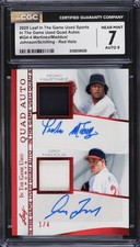 2025 Leaf In The Game Used Patch Auto #/4 Johnson Schilling Martinez Maddux