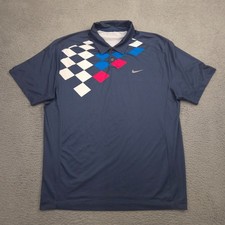 Nike Golf Tour Performance Polo Shirt Men XL Blue Diamond Dri-Fit Short Sleeve