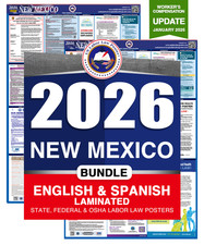 2026 New Mexico NM LABOR LAW POSTER Federal State Bundle Laminated