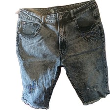 Staple Brand Mens Distressed Shorts Size 36 Black Washed