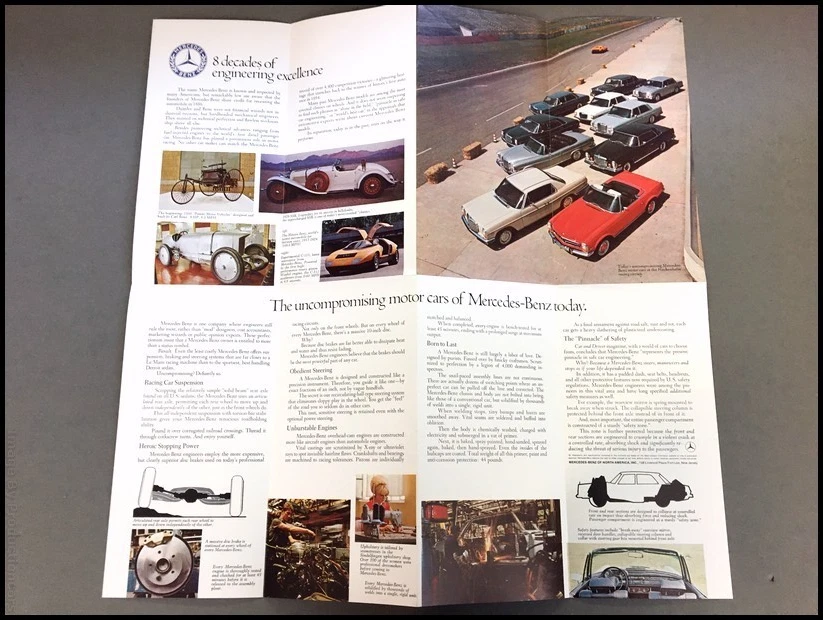 1969 1970 Mercedes Benz 300SEL 280SL 280SE 250 Car Sales Brochure Foldout Foto 2 de 4