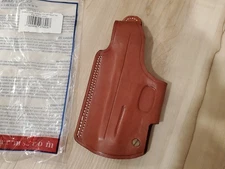 Cebeci Arms SCCY CPX2 Leather 4-Way Belt Holster - Brown Leather - LH LEFT HAND