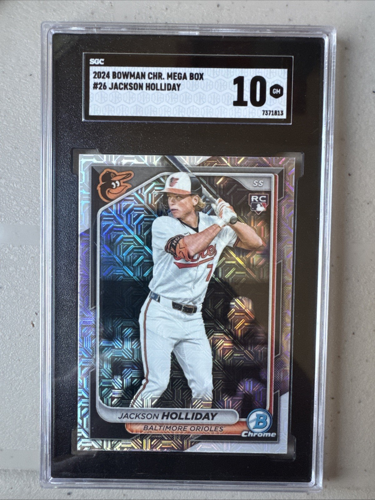 Jackson Holliday (RC) - 2024 Bowman Chrome Mega Box #26 Orioles SGC 10
