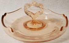 Vintage Pink Depression Glass Tid-Bit Dish w/Handle 5.5"
