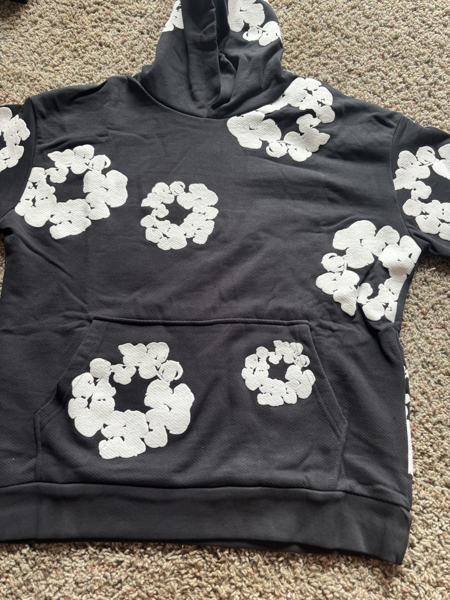 DENIM TEARS African Diaspora Goods Floral Pullover Hoodie Black M