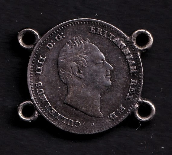 Gran Bretaña 1836 4p moneda de plata de cuatro peniques rey Guillermo IV .925 grañón de plata Foto 2 de 2