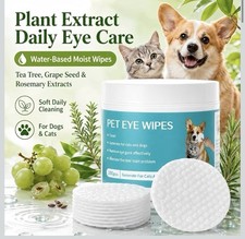 CarePets Unscented Pre-Moistened Pet Eye Wipes Cleans Eye Debris Sensitive Eyes