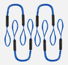 4 Pack Marine Bungee Dock Line Boat Mooring Rope Anchor Cord Stretch Line-Blue