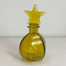 Yellow Glass Perfume Bottle Star Stopper Small Decanter Mini Fragrance bottle