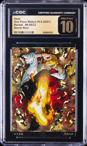 2021 ONE PIECE WAFER BANDAI PT. 9 SECRET RARE #9-SEC2 SANJI CGC 10 PRISTINE