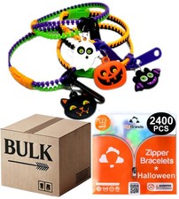 UpBrands 2400-Pack Halloween Zipper Bracelets for Kids   Bulk Sensory Fidget Toy