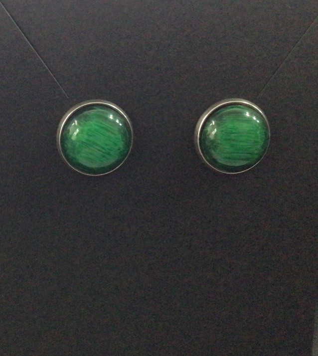 Green Stud Earrings - 12mm