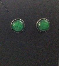 Green Stud Earrings - 12mm