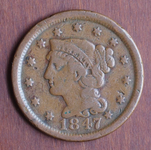 Photo of a 1847-P Large Cent from an eBay listing that sold on Jul 19, 2026