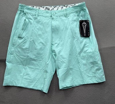 Mad Pelican Shorts Mens Large Blue Chino Stretch 9 Inseam UnLined Walking Casual