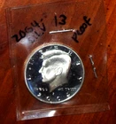 2004-S JFK 90% SILVER PROOF HALF DOLLAR … GRADES "PROOF”