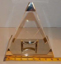 VTG 1986 Seiko Pyramid Mantle Clock QAW109G Gold Skeleton CASE ONLY Centerpiece