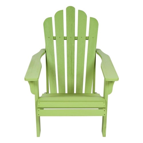 Shine Company Traditional Cedar Wood Patio Porch Adirondack Chair in Green - Picture 2 of 6