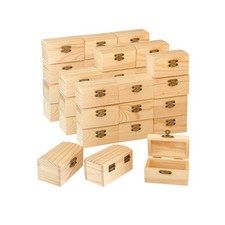 Cregugua 36 Pack Small Wooden box Unfinished Wood 3.5 x 2.1 x 1.9" 36 