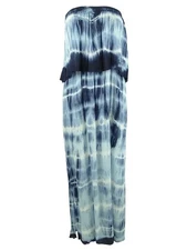 Raviya Women's Plus Tie-Dye Strapless Maxi Dress Swim Cover-Up (0X, Blue/White)
