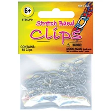 Pepperell Stretch Band Bracelet Clips 50/Pkg-Clear - STBCLIP1
