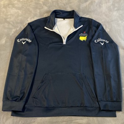 MASTERS Edition Callaway 1/4 Zip Golf Jacket Navy Blue Big Mans 2XL Woven Air