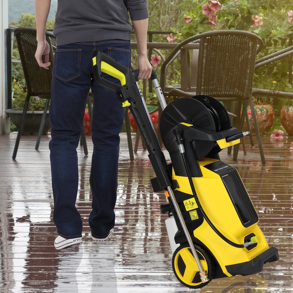 110V 3800PSI 1800W High-Pressure Washer Cleaner in Yellow