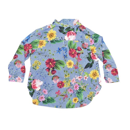 Calvin Klein 2X Plus Multicolor Button-Up Top - Preowned Floral Roll Up Sleeve - Bild 2 von 8